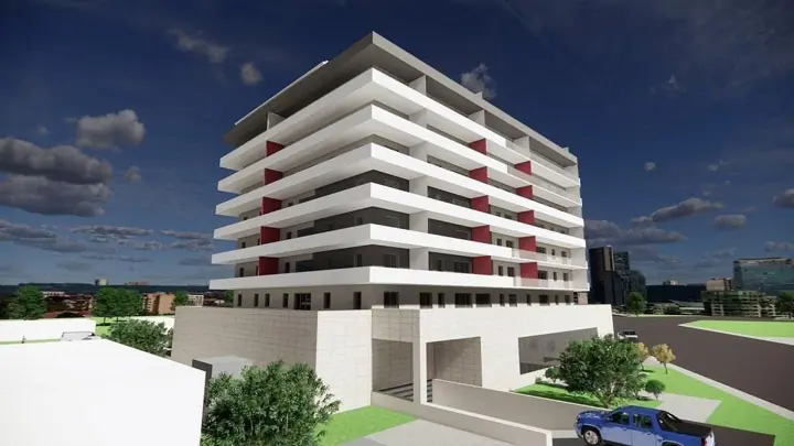 Ansamblu de locuințe colective, în execuție, randare 3D 4