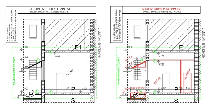 Modificări la o locuință existentă, planșă din proiect 5