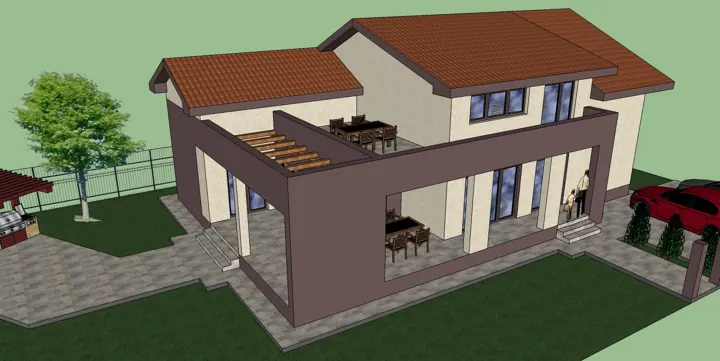 Locuință unifamilială cu mansardă, planșă din proiect 2