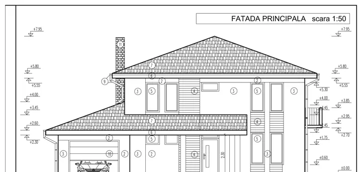 Locuință unifamilială cu etaj, planșă din proiect