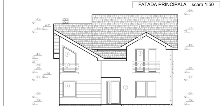 Locuință unifamilială cu mansardă, planșă din proiect