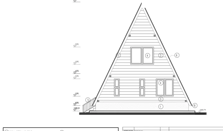 Casă de vacanță tip A-frame, planșă din proiect 2